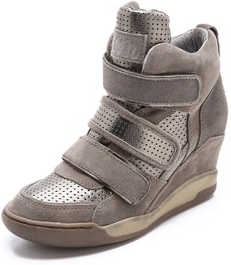 Ash Alex Bis Wedge Sneakers in Gray | Lyst