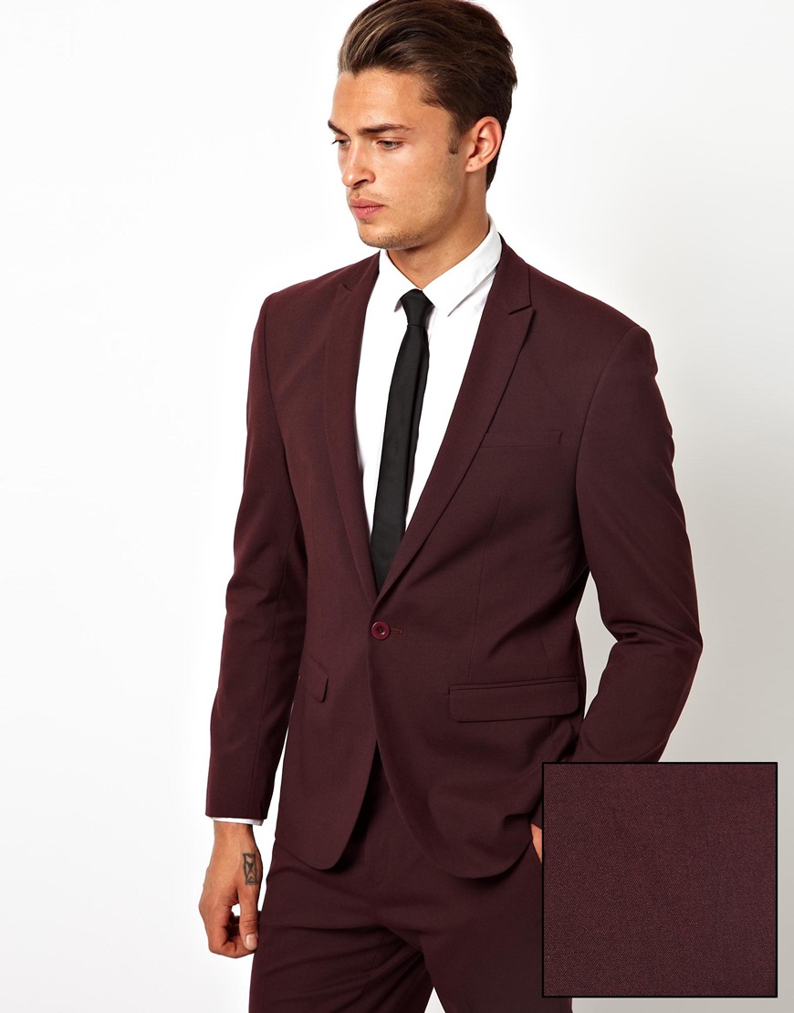 asos men s purple skinny suit jacket in burgundy $ 98 58 from asos us ...