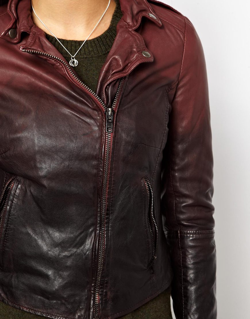 Nw3 By Hobbs Muubaa Ombre Dip Dye Lambs Leather Jacket In Red Lyst Gallery
