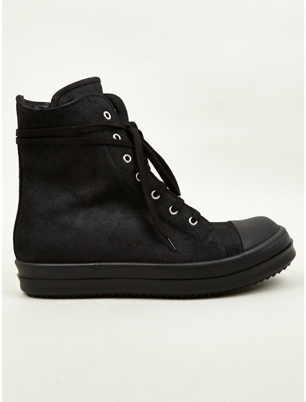 Rick Owens Mens Black Suede Ramones Hi-top Sneakers in Black for Men | Lyst