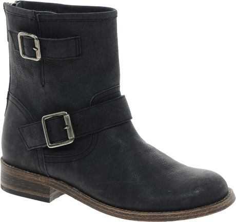 Steve Madden Tokken Leather Biker Boots in Black | Lyst