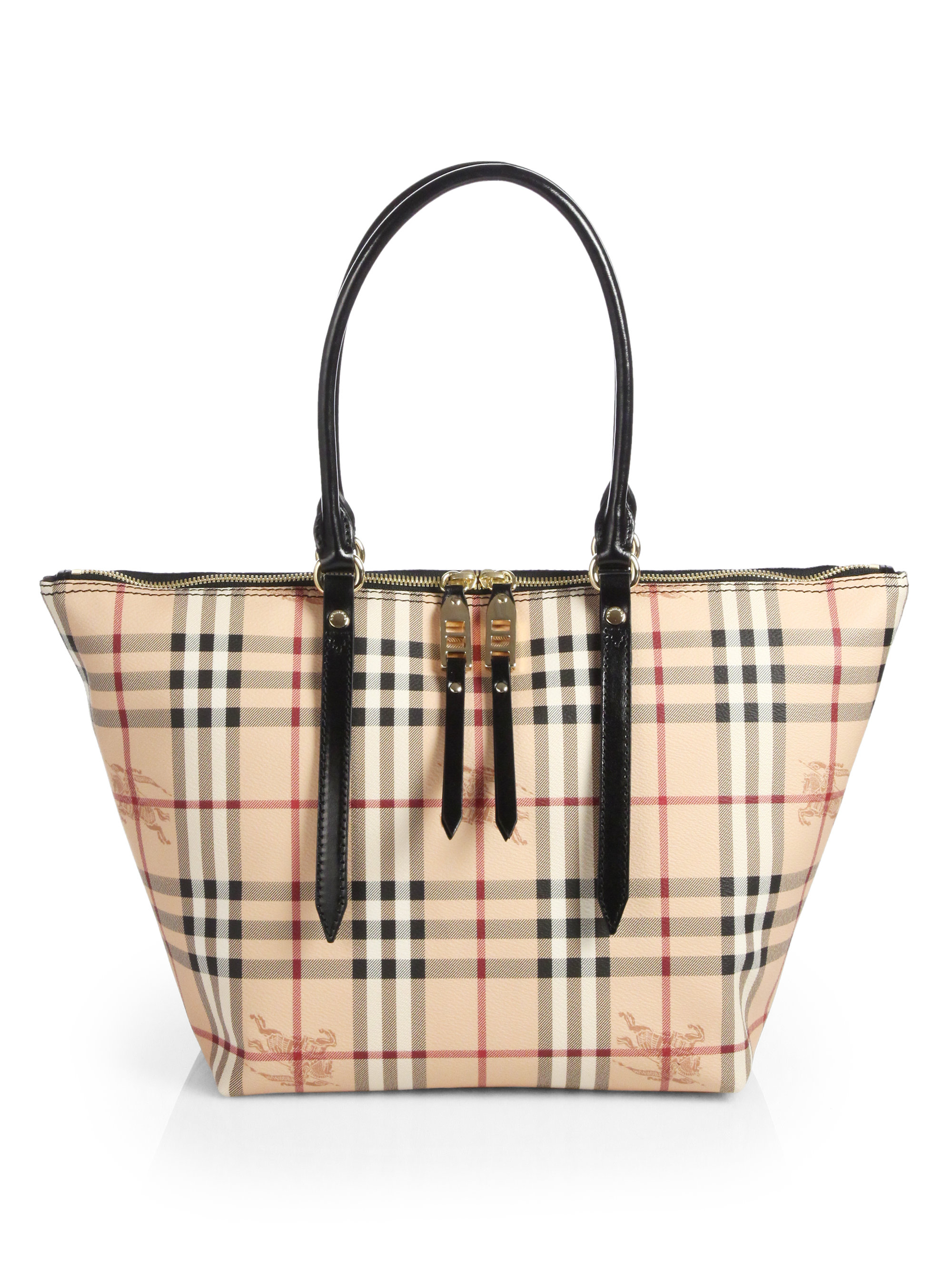 Lyst - Burberry Salisbury Haymarket Mixedmedia Tote in Black