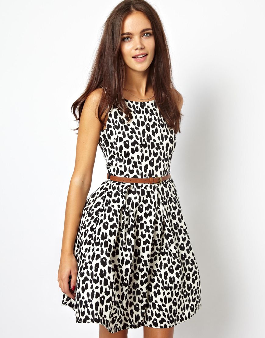 white & black leopard print women dress ideas for women