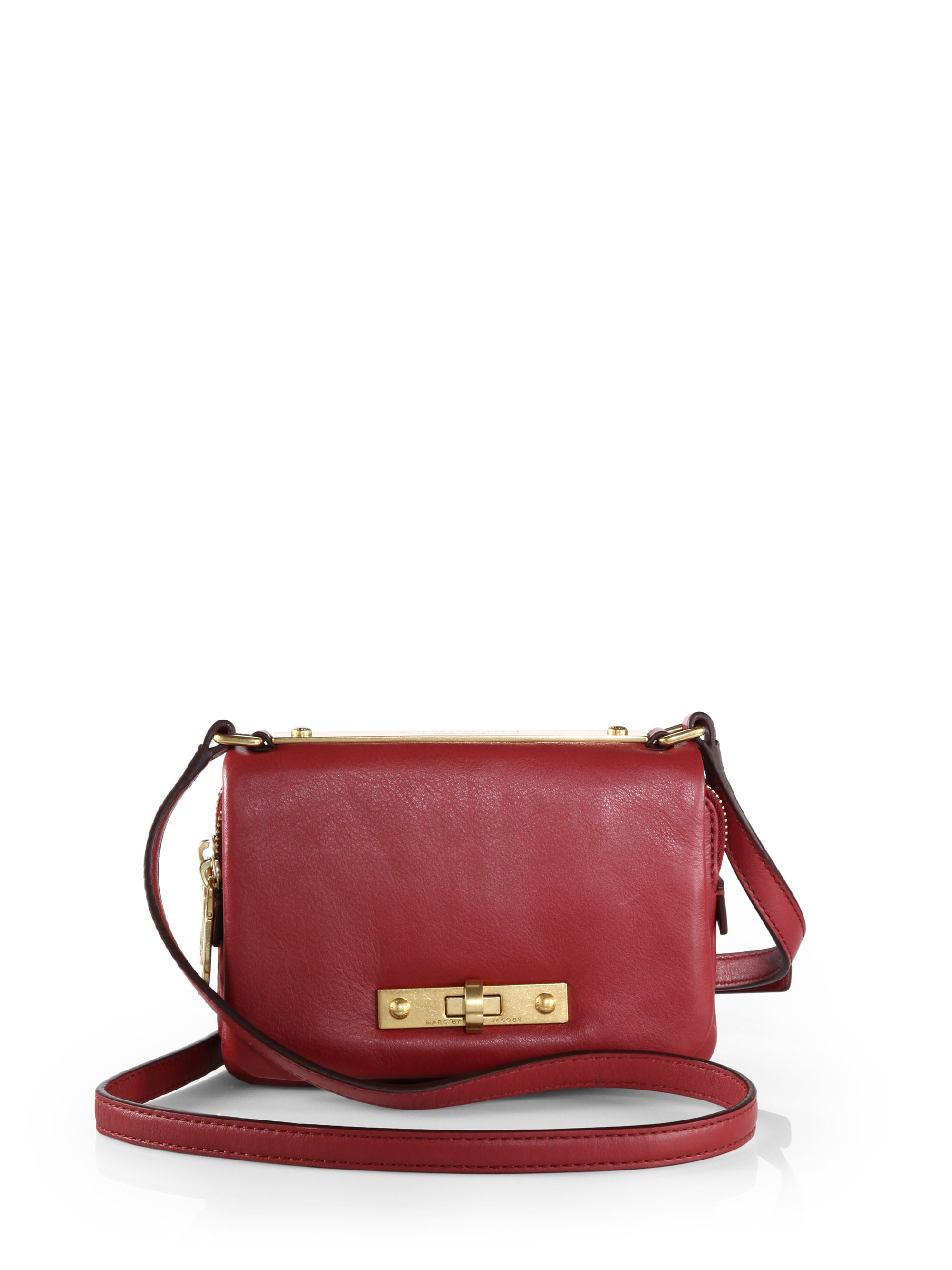 Marc By Marc Jacobs Goodbye Columbus Leather Mini Crossbody Bag in Red ...