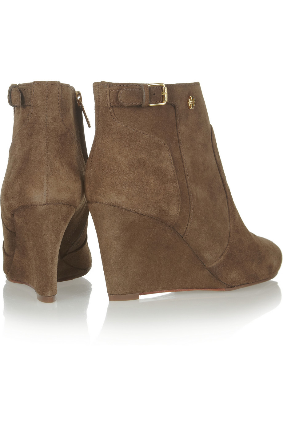 Lyst - Tory Burch Milan Suede Wedge Ankle Boots in Brown