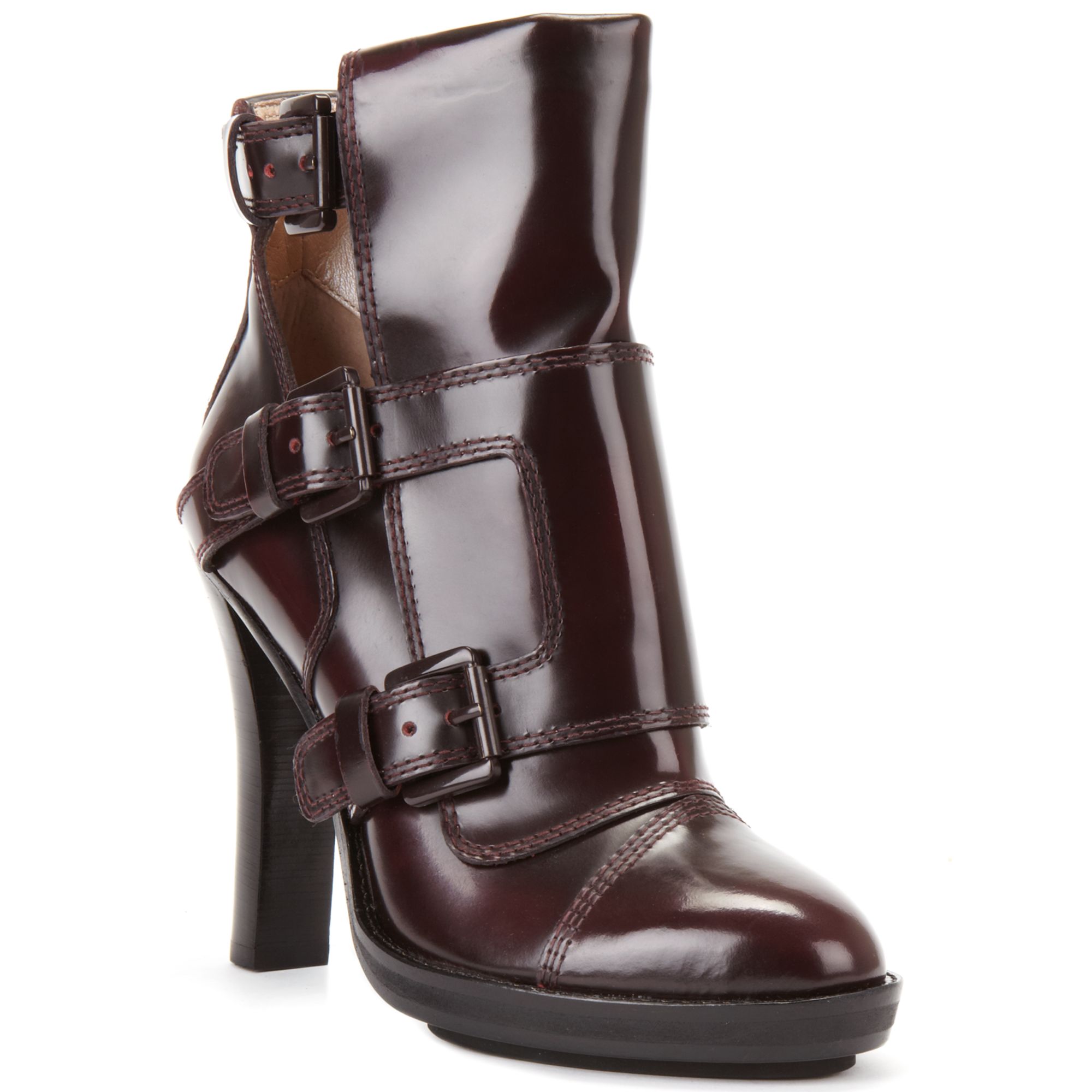 Lyst Dkny Leigh High Heel Booties in Purple