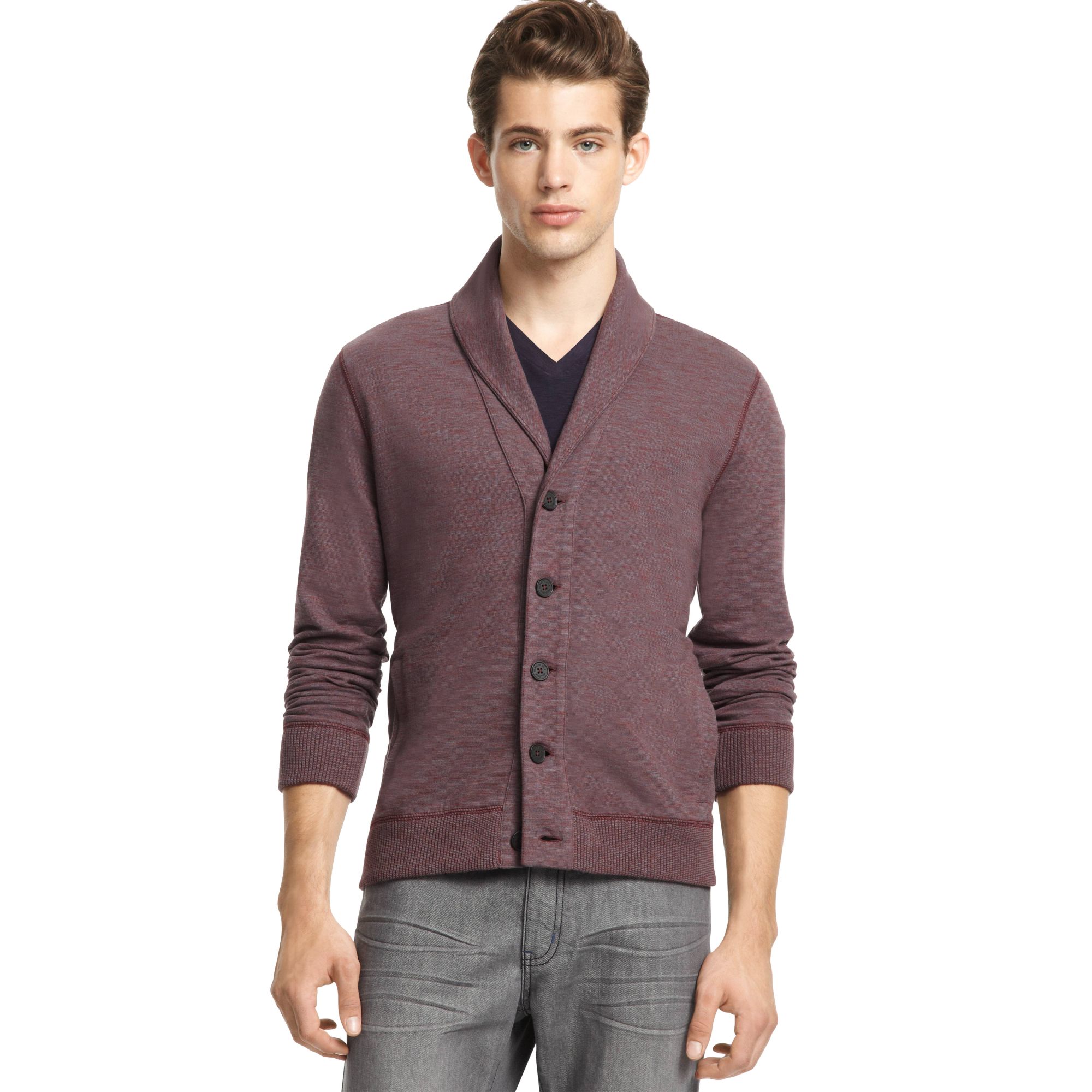 Lyst - Kenneth Cole Reaction Long Sleeve Shawl Cardigan Sweater in ...