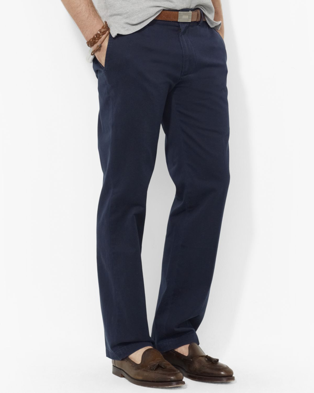 Polo ralph lauren Flat-front Chino Pants - Classic Fit in Blue for Men ...