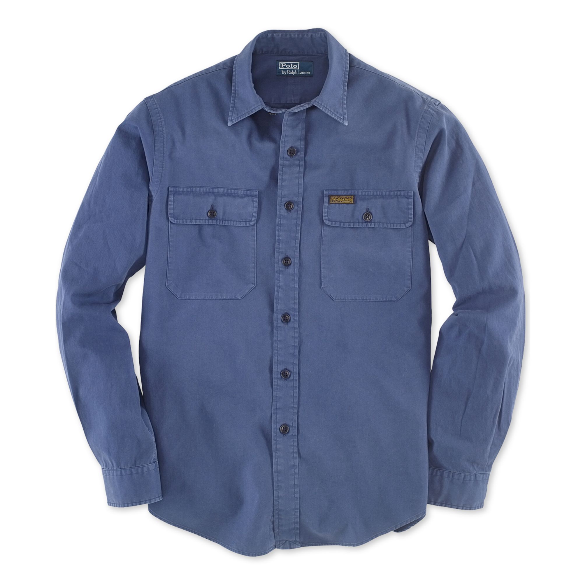 Ralph Lauren Custom Twill Military Shirt in Blue for Men (Newport Navy ...
