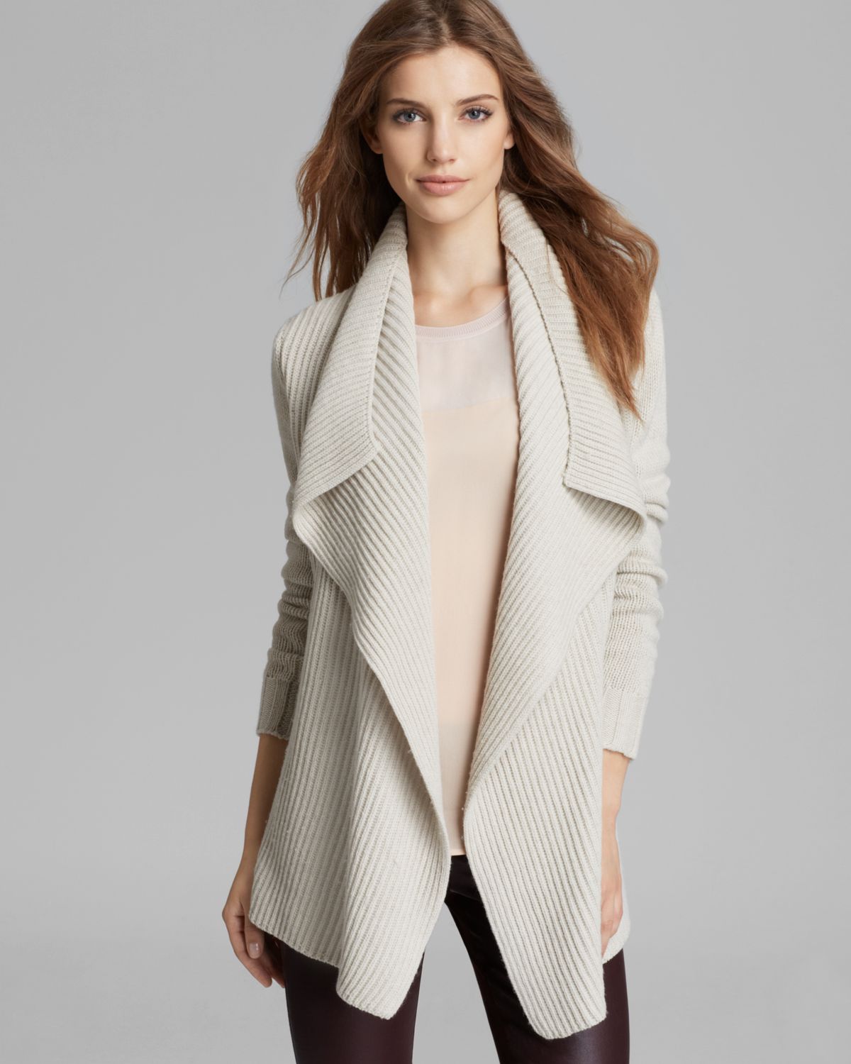 Lyst - Vince Cardigan Drape Front in White