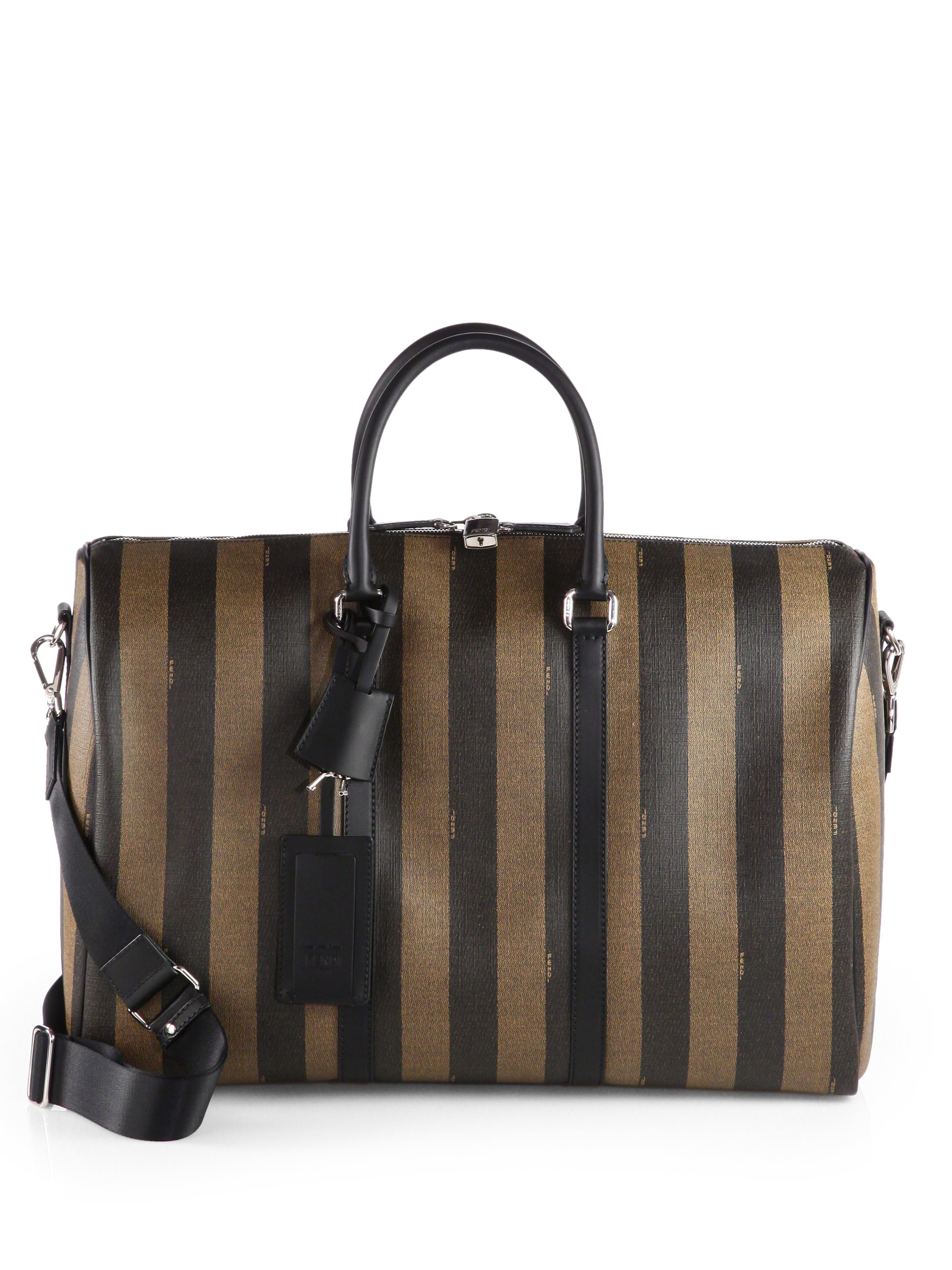 Lyst - Fendi Striped Weekender Bag in Brown for Men
