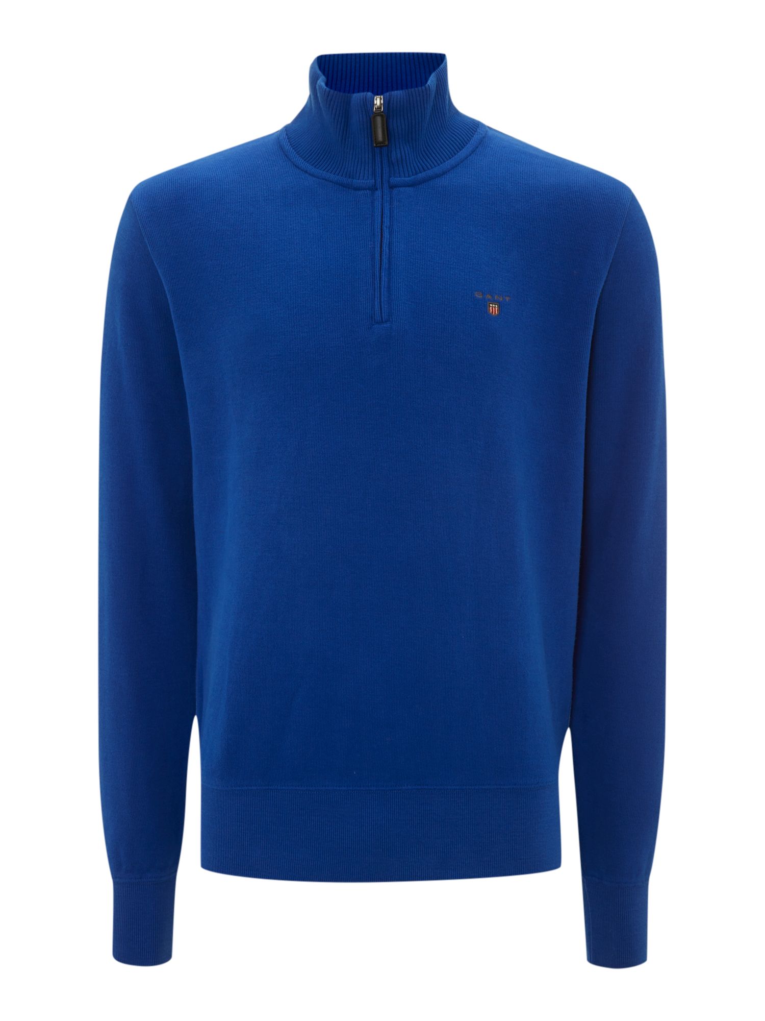 Gant Sacker Ribbed Half Zip Sweatshirt in Blue for Men (Light Blue) | Lyst