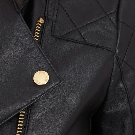 Michael Michael Kors Quilted Leather Jacket in Black | Lyst