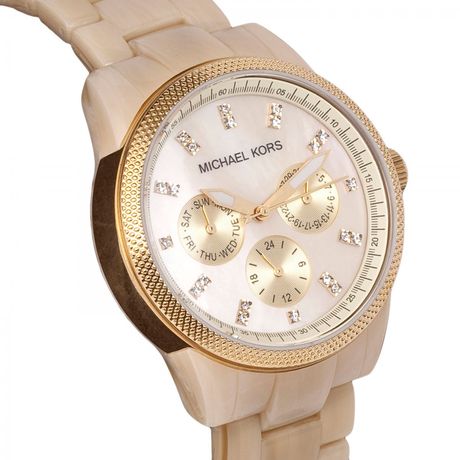 Michael Kors Pearl Face Watch in Gold (ivory) | Lyst