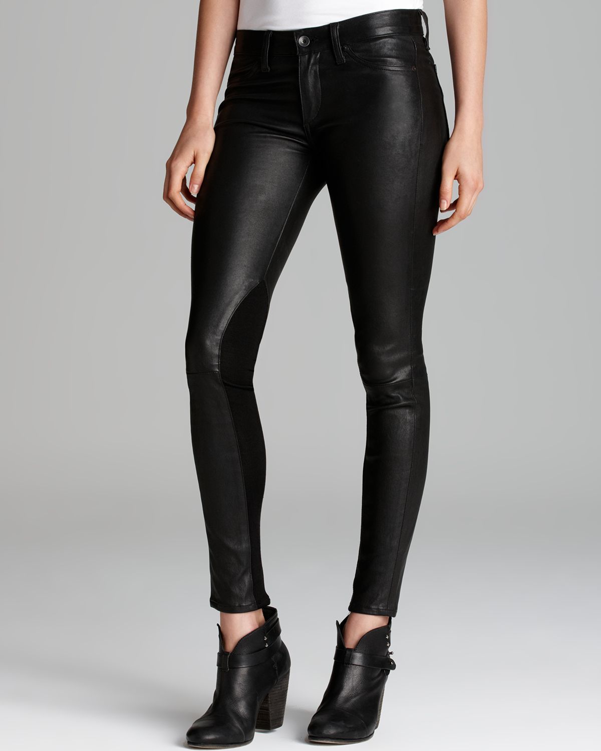 Lyst - Rag & Bone Jeans The Reverse Jodhpur in Black Leather in Black