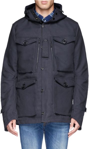 Denham Four Pocket Utility Cotton Jacket in Black for Men | Lyst