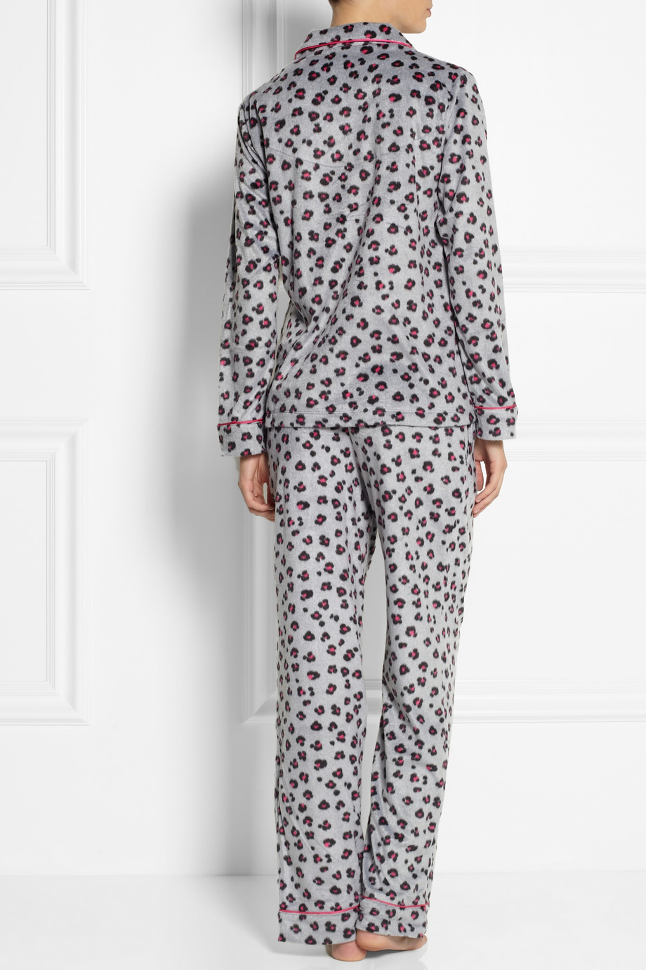Dkny Wish List Animal-print Fleece Pajama Set in Gray | Lyst