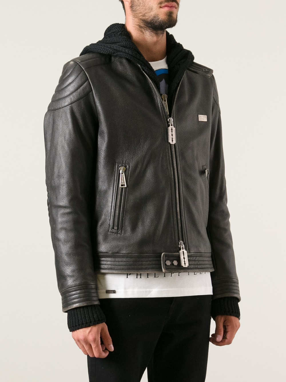 Lyst Philipp Plein Stud Skull Leather Jacket In Black For Men Gallery