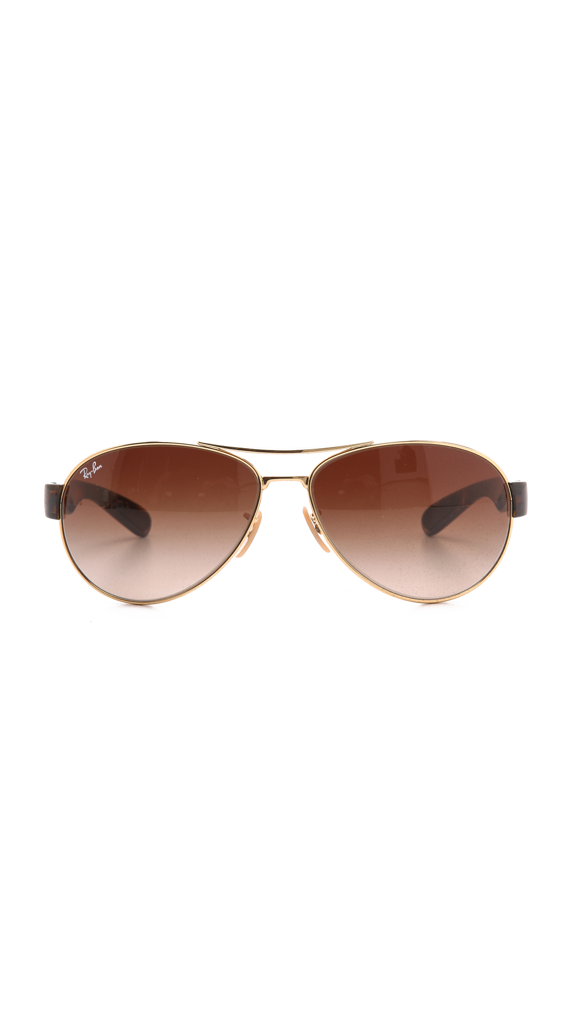 Ray Ban Small Wrap Aviator Sunglasses In Brown Lyst 