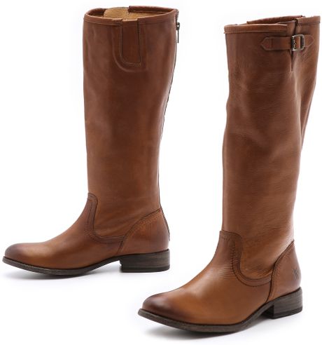 Frye Pippa Back Zip Tall Boots in Brown (Cognac) | Lyst