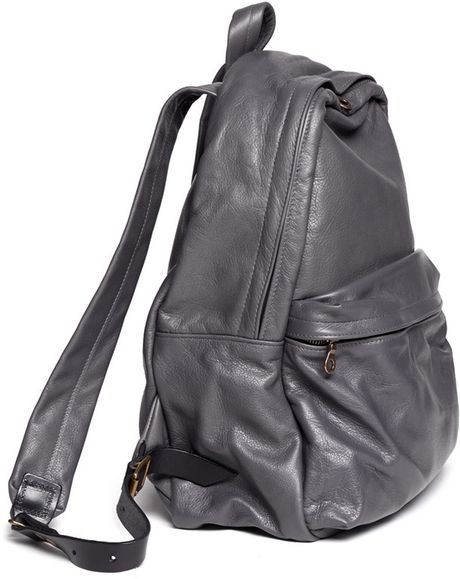 Jas Mb Grey Leather Backpack in Gray for Men (Grey) - Lyst