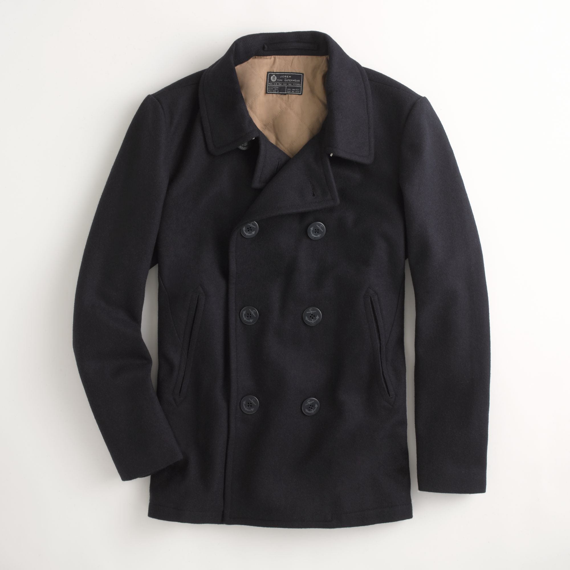 Lyst J.Crew Factory Classic Peacoat in Blue for Men
