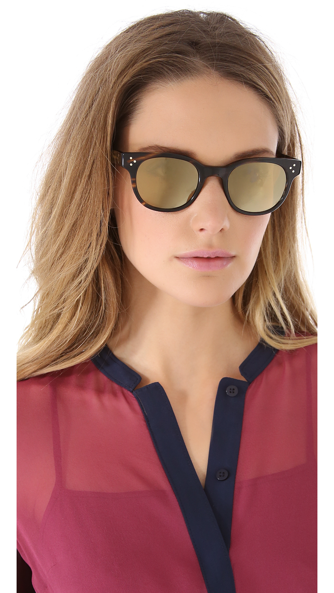 Lyst - Oliver Peoples Afton Mirrored Sunglasses Cocogold Mirror in Metallic