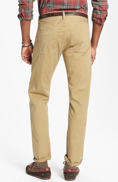 Polo Ralph Lauren Varick Slim Fit Five Pocket Pants in Khaki for Men ...