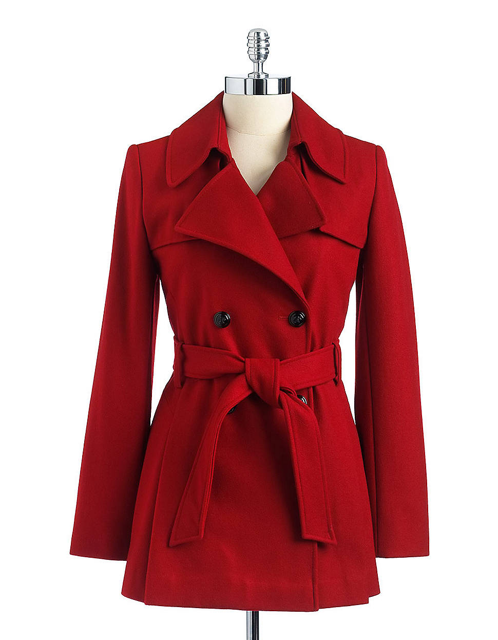 Lyst - Via Spiga Petites Double Breasted Cropped Trench Coat in Red
