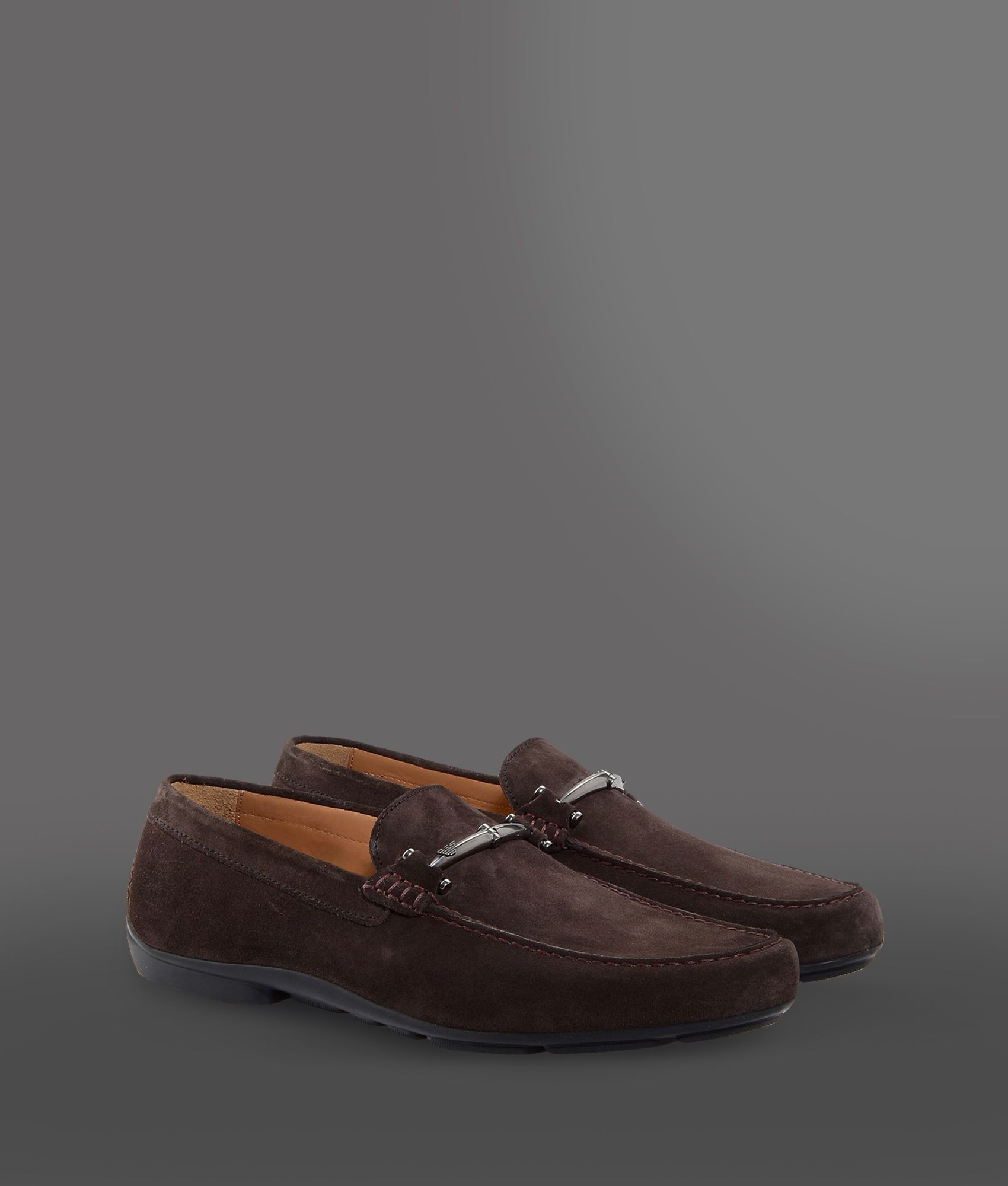 armani loafers brown