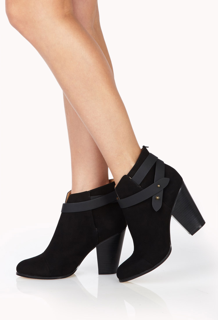forever 21 faux suede lace up booties