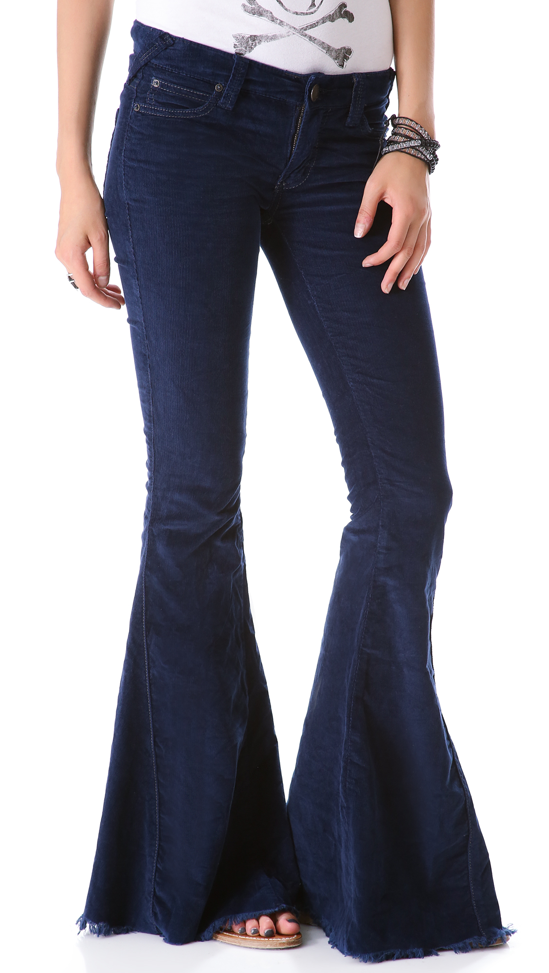 Lyst - Free People Super Flare Corduroy Pants in Blue