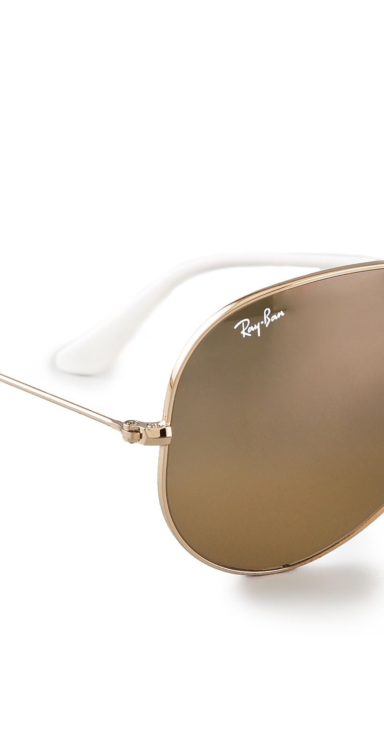Lyst RayBan Oversized Original Aviator Sunglasses in Brown