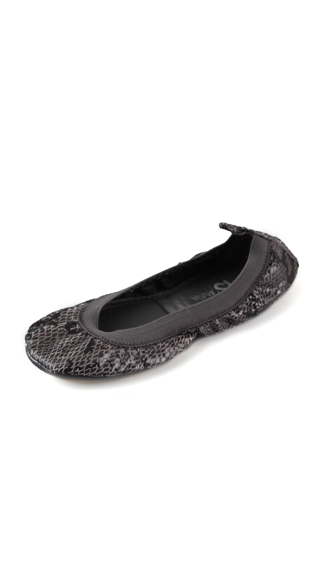 Lyst - Yosi Samra Elastic Top Line Ballet Flats in Gray