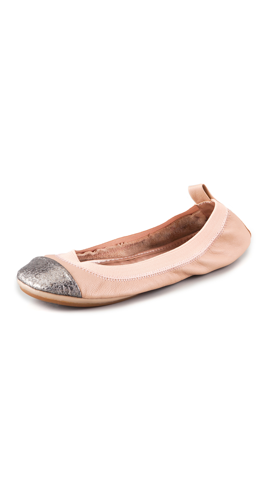 elasticized ballet flats