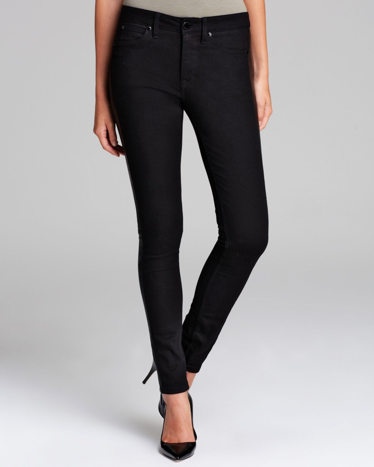 Burberry Jeans Smirdan Leather Trim in Black | Lyst