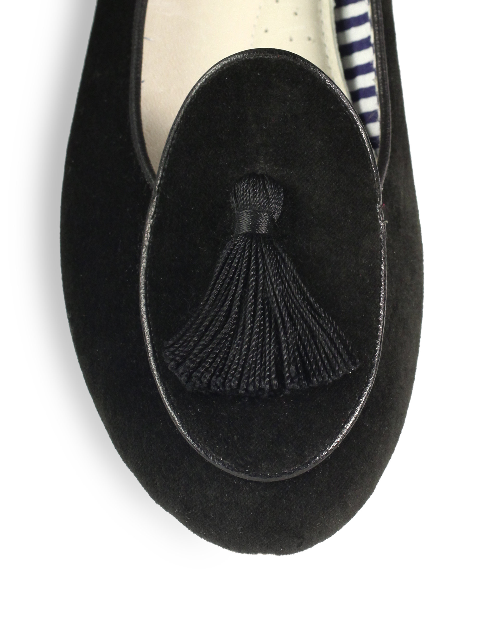 Lyst Charles Philip Velvet Tassel Smoking Slippers In Black 2500