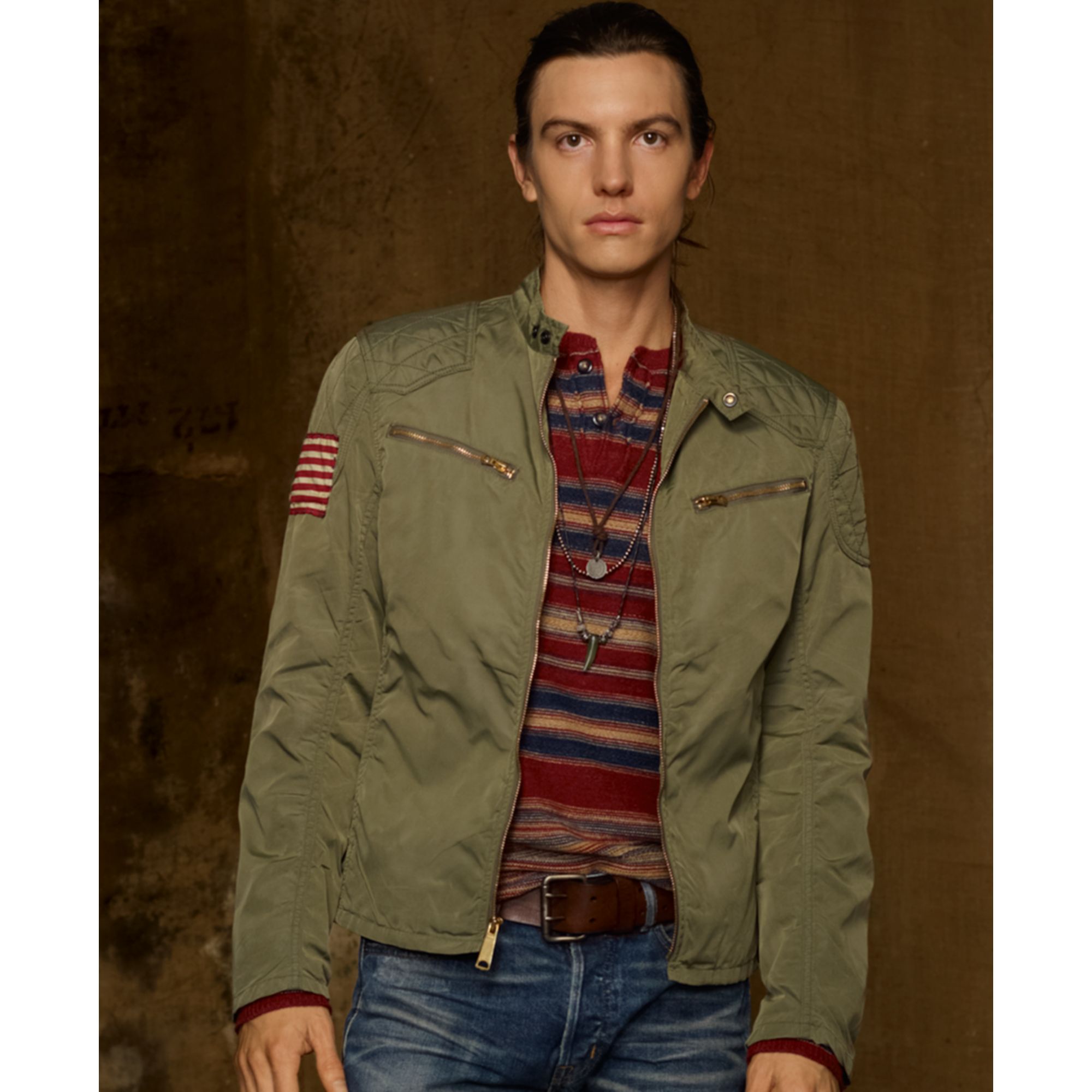 Lyst Denim Supply Ralph Lauren Motorcycle Jacket In Green For Men Gallery