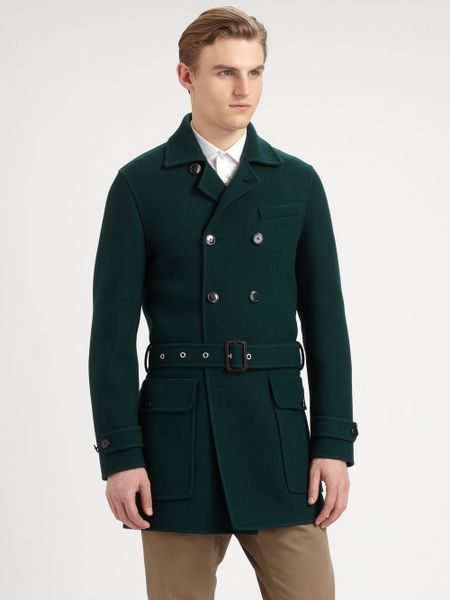 Dsquared² Double-breasted Trench Coat in Green for Men | Lyst