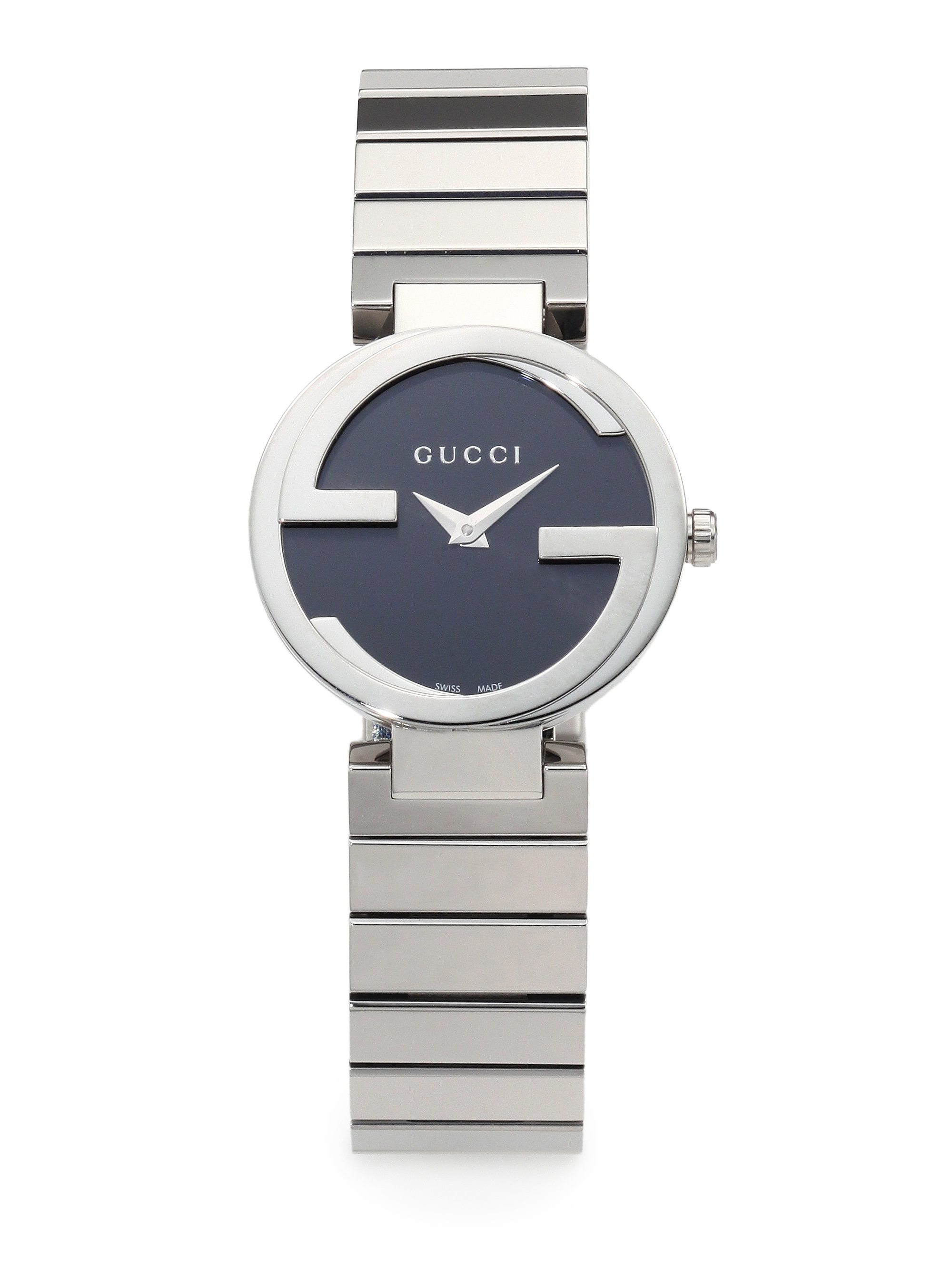 Lyst Gucci Interlocking Stainless Steel Bracelet Watch/black in Metallic