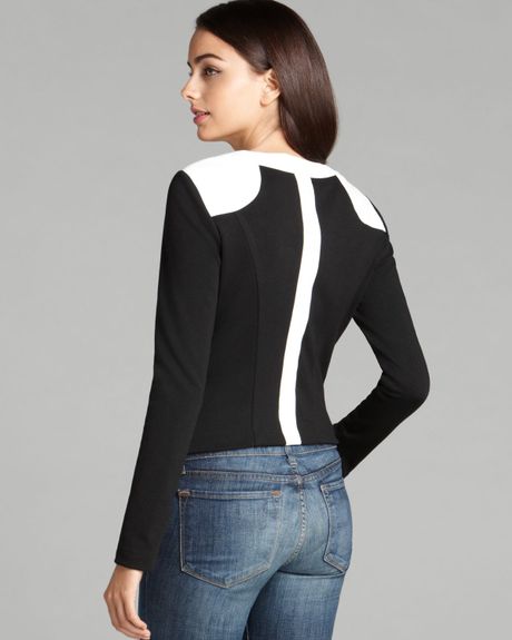 Guess Jacket Faux Leather and Knit in Black (White / Black) | Lyst
