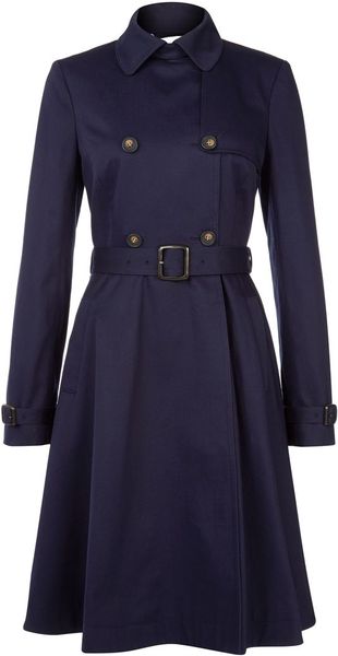 Hobbs Nw3 Skirted Trench Coat in Blue (navy) | Lyst
