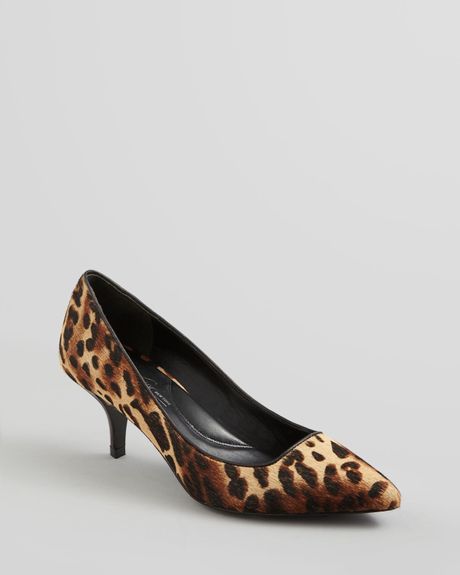 Kenneth Cole Pointed Toe Pumps Bonita Kitten Heel in Brown (Leopard) | Lyst