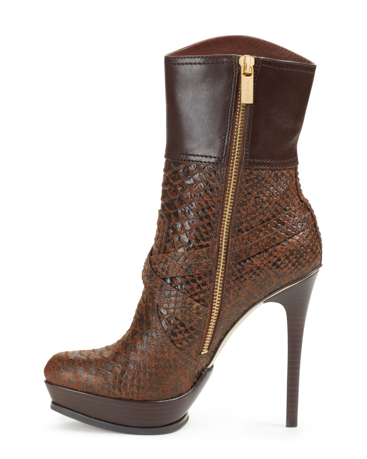 michael kors walden leather bootie
