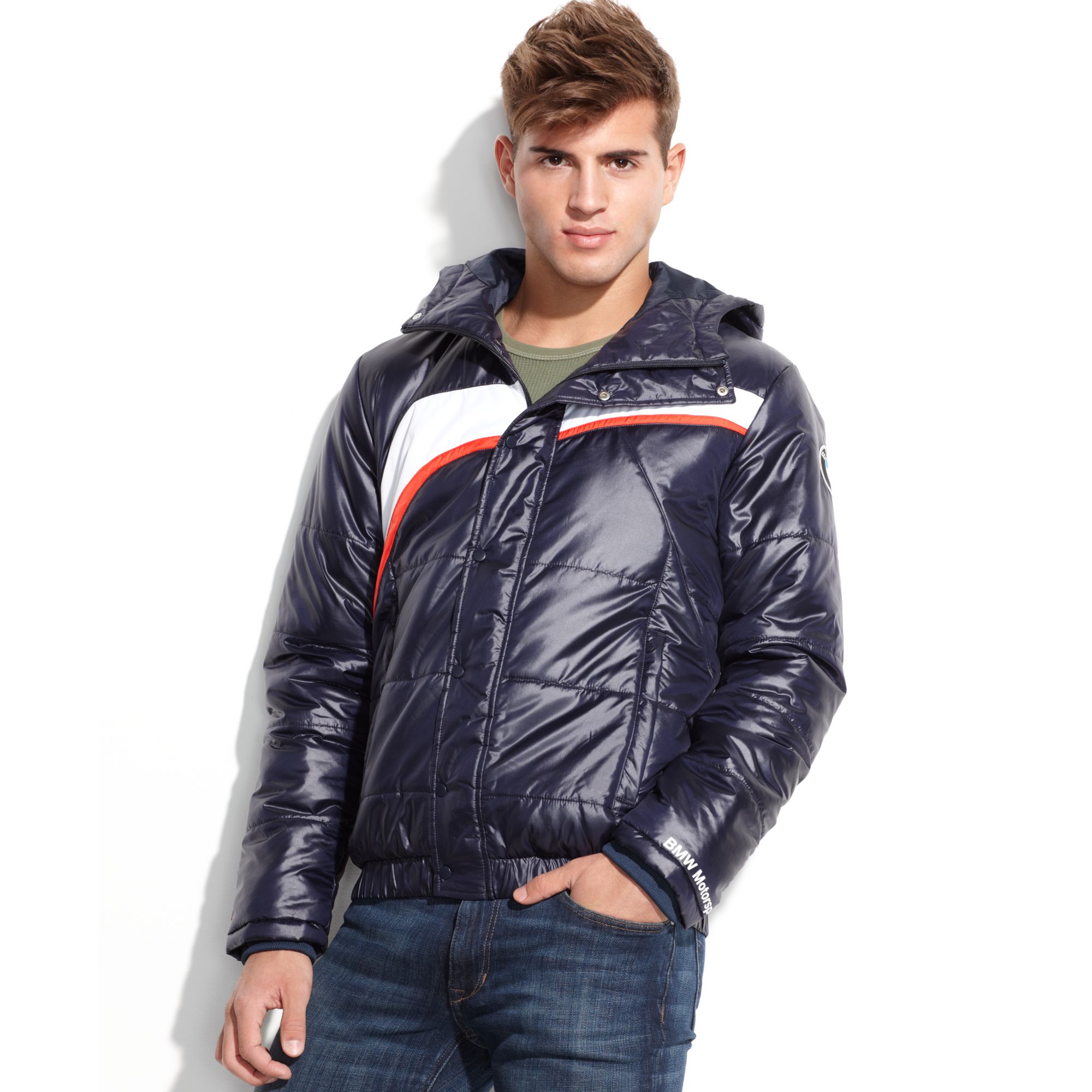 PUMA Hooded Bmw Padded Jacket in Blue for Men - Lyst