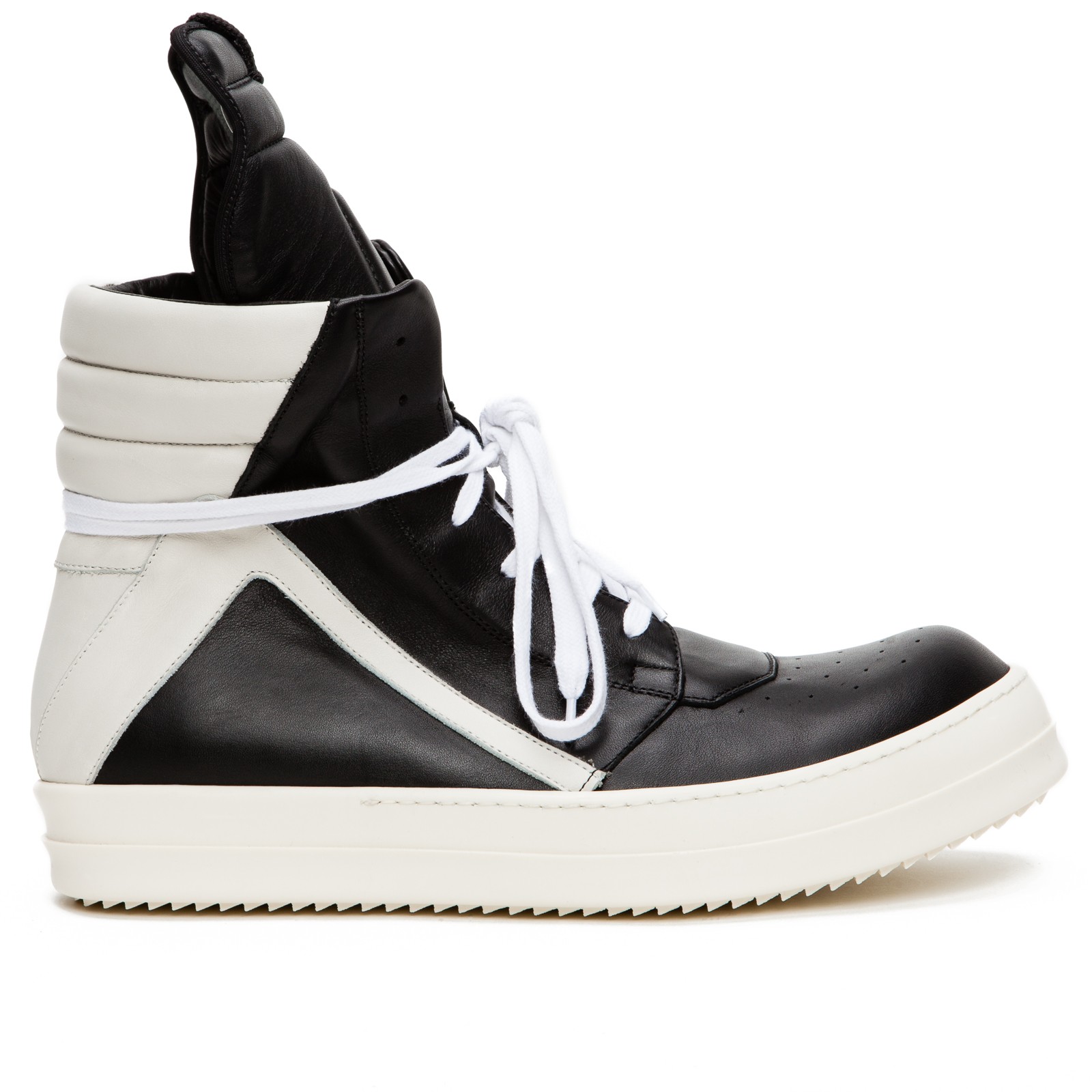 Rick owens Geobasket High Top Leather Sneakers in Black for Men | Lyst