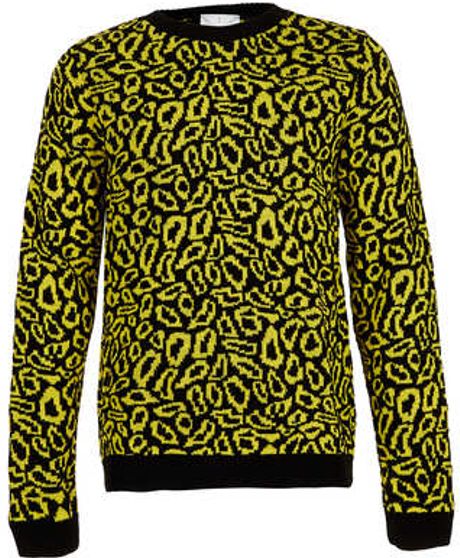 Topman Black and Yellow Animal Jumper in Yellow for Men | Lyst