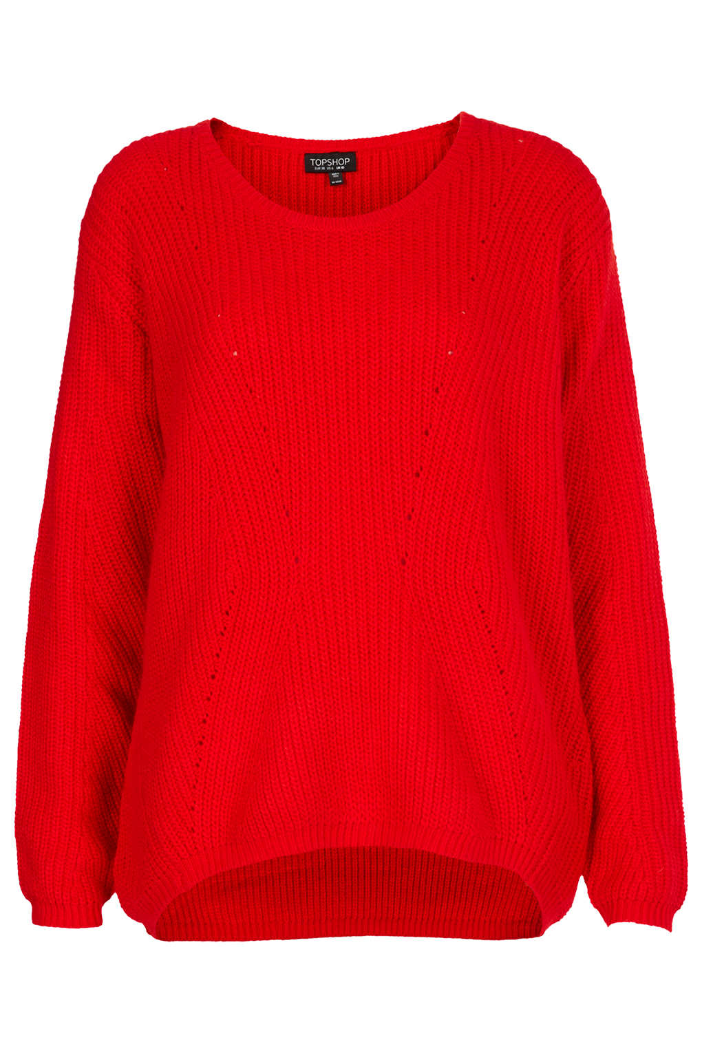 Lyst - Topshop Knitted Clean Rib Jumper in Red