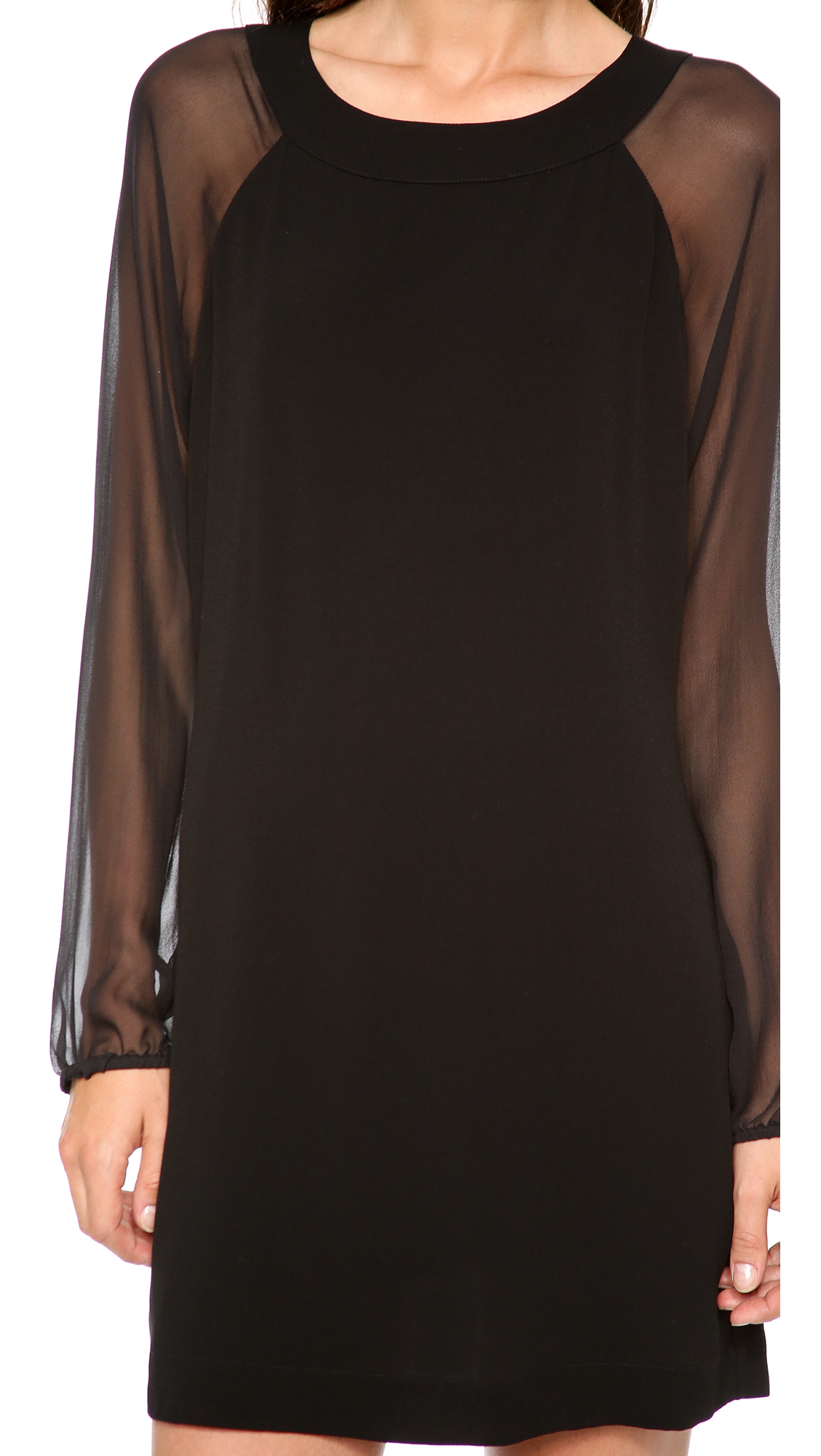 Lyst Twelfth street cynthia vincent Sheer Sleeve Shift Dress in Blue