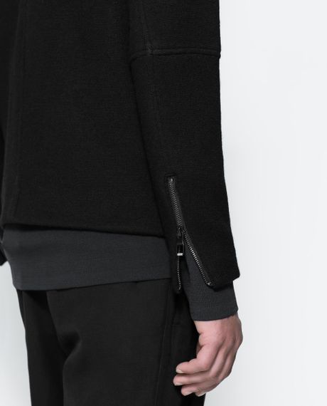 Zara Wool Three Quarter Length Coat in Black for Men | Lyst